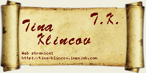 Tina Klincov vizit kartica